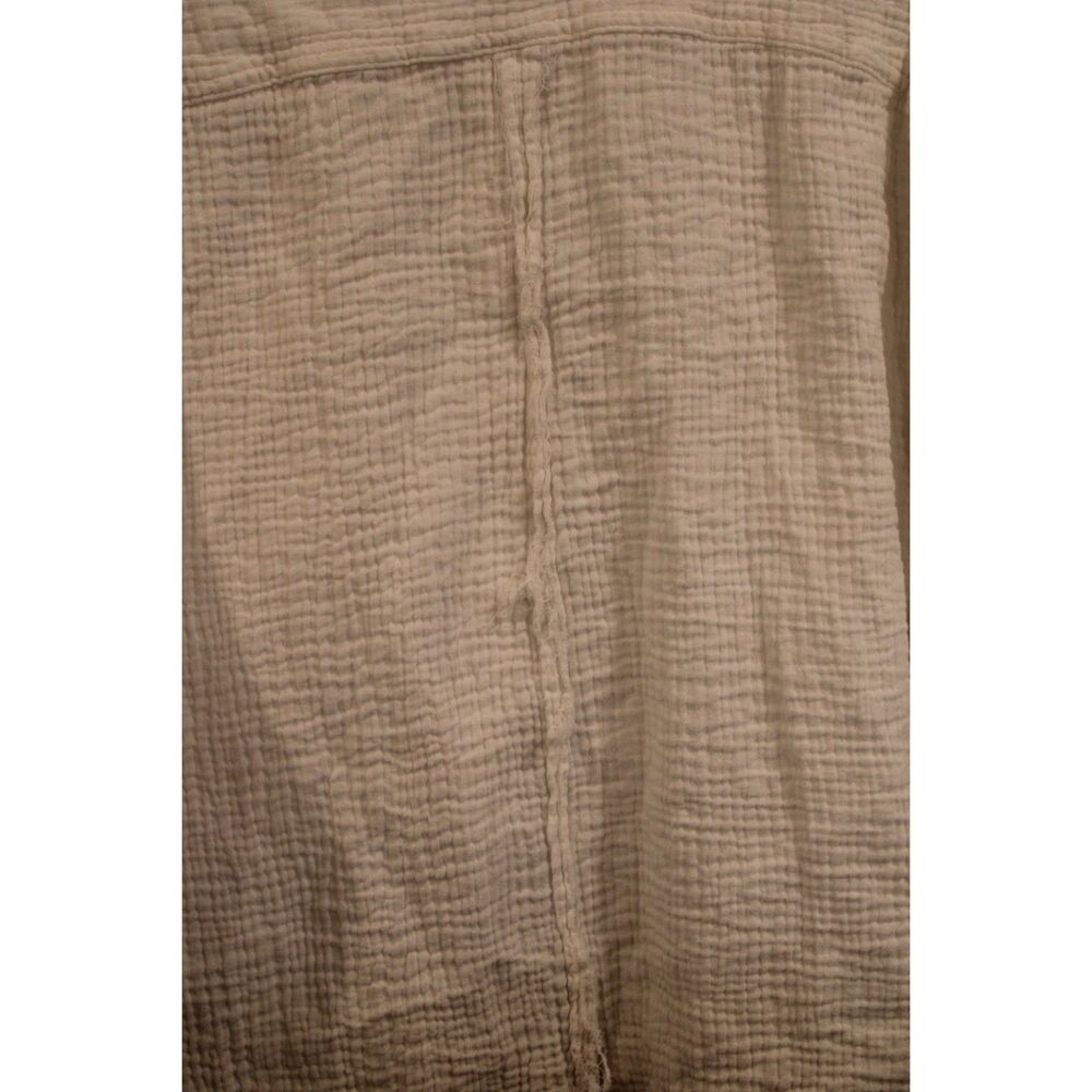 La Miel crinkled gauze button-down shirt cream tan ombre size small - Picture 9 of 9
